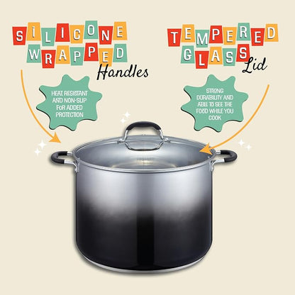 CONCORD 20 Quart Stainless Steel Canning Pot Set. Includes Canning Rack, Tongs, Jar Lifter, Funnel, Wrench, Lid Lifter, Mixer/Measurer (Induction Compatible)