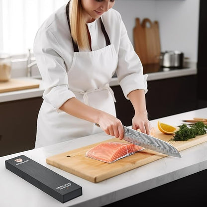 Damascus Santoku Knife 7 Inch: Japanese Kitchen Knife with Olive Wood Handle,High Carbon Stainless Steel Professional Chef Knife for Ultra Sharp Chopping,Gift Box