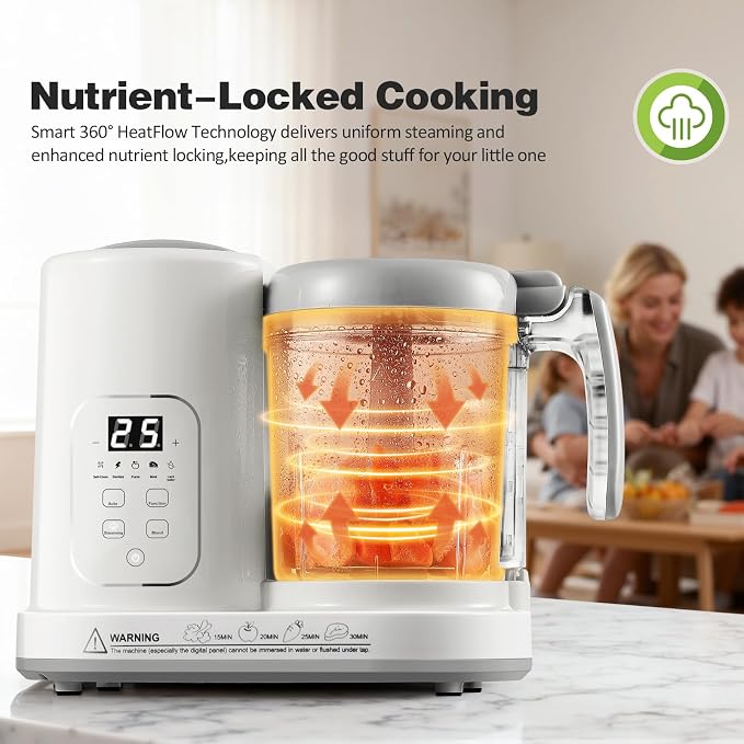 Baby Food Maker Pro Steamer Blender: 4 in 1 Auto Steam Blend and Puree Maker with Self-Clean for Healthy Baby and Toddler Meal Prep - BPA-Free