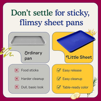 Great Jones Little Sheet (Blueberry) | Jelly Roll Pan, Quarter Sheet Pan | Aluminized Steel,13.5" x 9.5" | For Baking, Roasting, & Broiling | Premium Bakeware with Even Heat Distribution