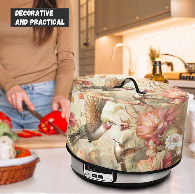 Hummingbird Pattern Slow Cooker Cover Protection Crock for Pot Dust Cover Fits for Most 6-8 Quart Slow Cooker Dustproof Small Appliance Accessories