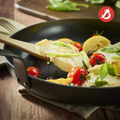 de Buyer CERANOA Ceramic Non-Stick Fry Pan - 8” Diameter, 5.5” Cooking Surface - Lyonnaise Design with French-Style Handle - Compatible with All Stovetops - Made in Europe