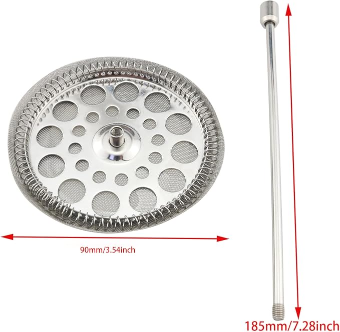 ZCZQC 1 Set Stainless Steel Tea Plunger French Press Parts 800L Stainless Steel 34oz French Press Filter Replacement Parts Tea Pot Filter Coffee Tea Leaf Mesh
