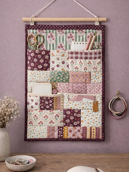 Cotton Patchwork Quilting Fabric Panel – 155×100 cm, 100% Cotton, Made in Türkiye (PRT_KUP 01-001) (Vintage Cottage Blooms, 5 pcs (23.6x11.8 inc))