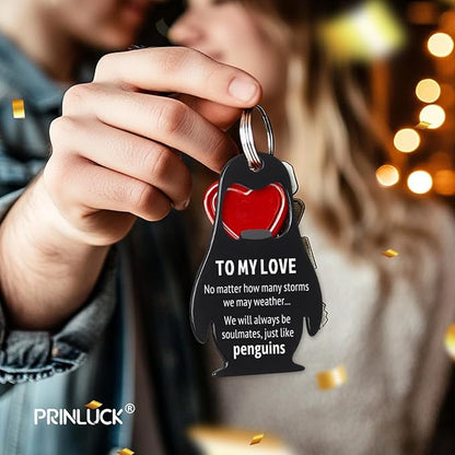 Dad Gifts for Fathers Day, Husband Valentines Day Gifts for Him, To My Love - Beer Bottle Opener, Kitchen Gadgets Gift for Husband from Wife, Penguin Valentine’s Decorations, Fathers Day Birthday Gift