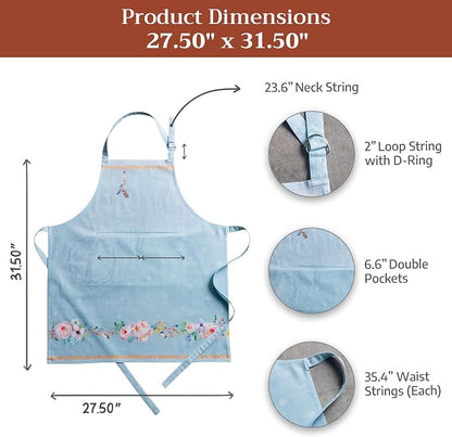 Maison d' Hermine 100% Cotton Apron for women with Pocket Kitchen Chef Apron for Men Cooking Spring Summer