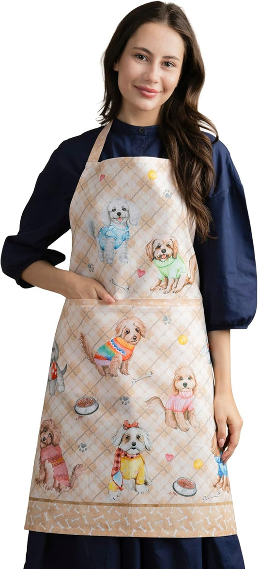 Maison d' Hermine 100% Cotton Apron for women with Pocket Kitchen Chef Apron for Men Cooking Spring Summer