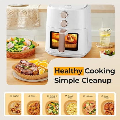 Vailnd Air Fryer Liners Disposable, 100Pcs 9 Inch Max Xl Large Cooker Airfryer Paper Liners, Oil Proof Parchment Sheets Square Basket Baking Liner for 10/11/12 QT Air Fryer Microwave