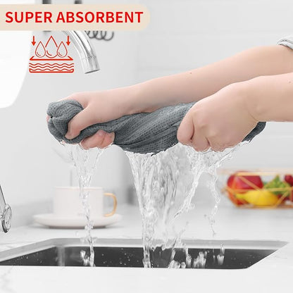 Homaxy 100% Cotton Waffle Weave Kitchen Dish Cloths, Ultra Soft Absorbent Quick Drying Dish Towels, 12 x 12 Inches, 24-Pack, Grey