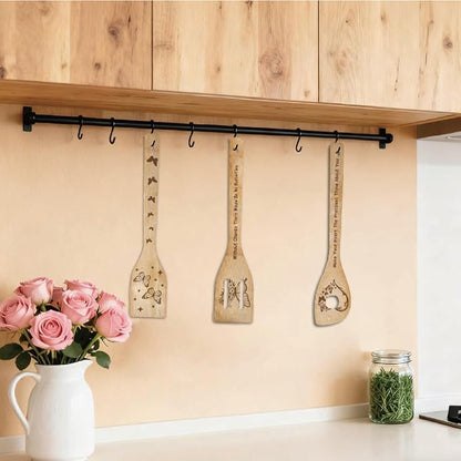 6Pcs 6 Styles Butterfly Wooden Utensils Set for Cooking 11.8 x 2.4 Inch Bamboo Kitchen Spoons Durable Wood Spoons Set for Housewarming Wedding Birthday Gift Farmhouse Apartment Accessories