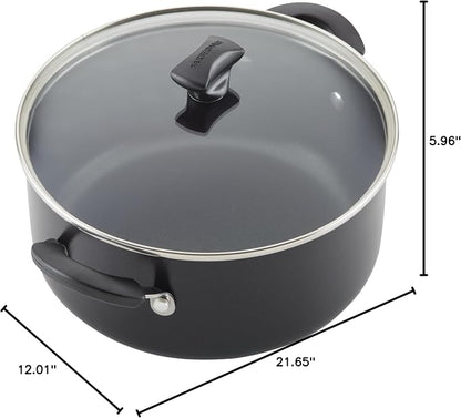 Farberware Cookstart Aluminum DiamondMax Nonstick Cookware Set, Kitchen Essentials, 15-Piece, Black