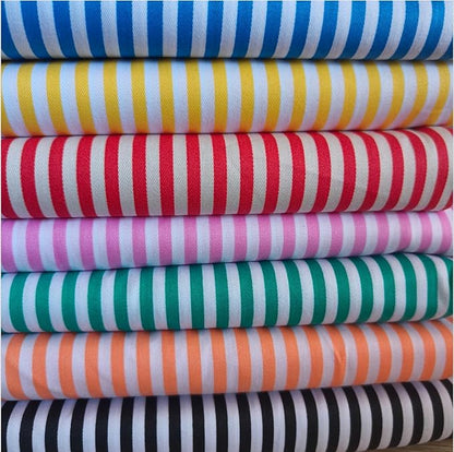 7PCS 9.8" x 9.8"(25 * 25CM) Quilting Fat Quarters Fabric Bundles, for Sewing Crafting,Print Floral Striped Polka Dot 100% Cotton Gingham Fabric (Stripe, 25 * 25cm)