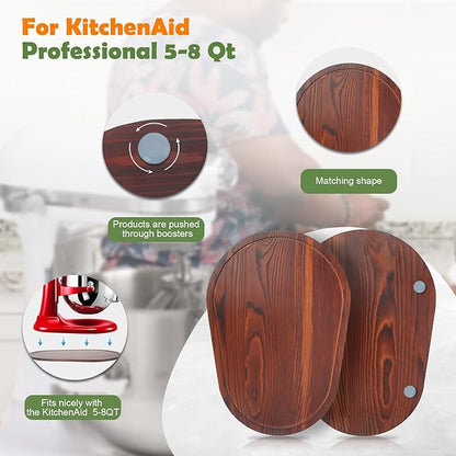 Mixer Slider for Kitchen Aid 5-8 Qt Bowl Lift Stand Mixer, Kitchen Appliance sliding mat Countertop Storage Attachments, Mixer Accessories Sliding Tray Moving Board for Kitchen Aid (Brown)
