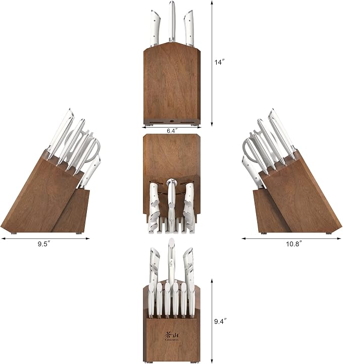 Cangshan HELENA Series German Steel Forged Knife Block Set (17-Piece, White)