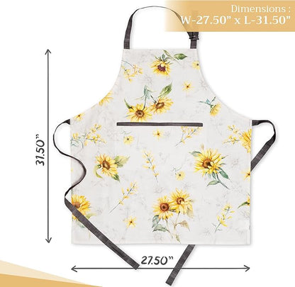 Maison d' Hermine 100% Cotton Apron for women with Pocket Kitchen Chef Apron for Men Cooking Spring Summer