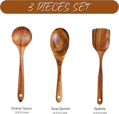 3 piece wooden utensil set premium cooking spoons wood cooking utensils teak wooden utensils set wood cooking utensils