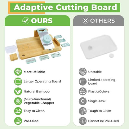 Adaptive One Handed Cutting Board, Handicap Kitchen Tools with Steel Spikes, Adaptive Equipment for Elderly, Stroke Patient, One-handed Person, Disabled and Amputees