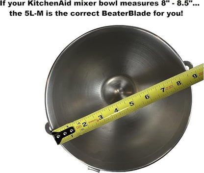 New Metro Design 5L-M Beater Blade METAL, Compatible With Most KitchenAid 5 Quart Bowl-Lift Stand Mixers, Black