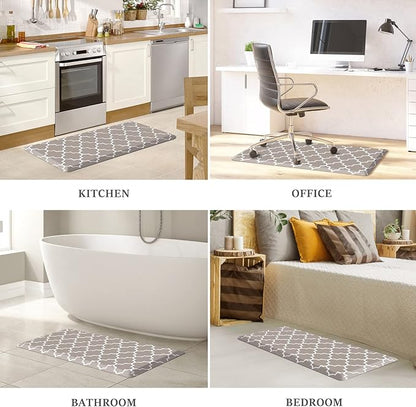 WISELIFE Kitchen Runner Rugs Anti-Fatigue mats,17.3"x 39",Non Slip Waterproof Ergonomic Comfort Mat for Kitchen, Floor Home, Office, Sink, Laundry,Khaki