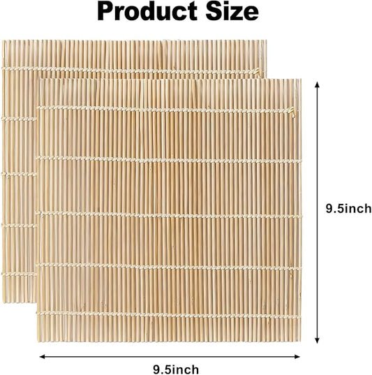 2PCS Bamboo Sushi Rolling Mat, White Sushi roll maker, Sushi making kit, Bamboo Sushi Rolling Mat (off-white, 2pcs)