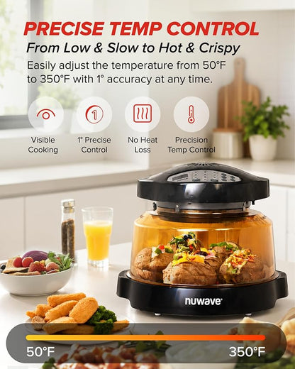 Nuwave Pro Plus 2 Air Fryer Oven, Infrared Countertop Convection, No Defrost No Preheat, Triple Combo Heating, 10-in-1 Multicooker, PFAS & BPA Free, 10LB Capacity, Dishwasher Safe Parts, 20660V03