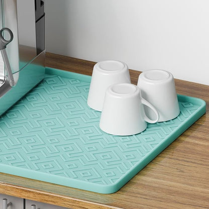 Silicone Coffee Mat 19" x 12", Waterproof Coffee Bar Mat, Spill-Proof Coffee Maker Mat for Kitchen Counter, Non-Slip Coffee Machine Mat, Durable Counter Protector