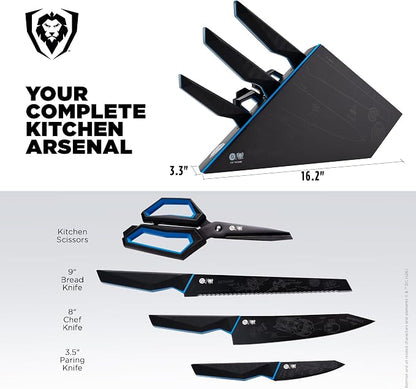 DALSTRONG Knife Block Set - BATMAN™ Edition - Shadow Black Edition - High Carbon 7Cr17MoV Steel - Black Titanium Kitchen Knife - Collection Item - G10 Handles - Chef's Knife Cooking Chef Knife