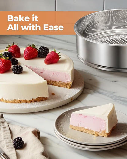 Kootek Cake Pan, Nonstick Springform Pan with Removable Bottom, 9 Inch Round Cheesecake Cake Baking Pans (Pack of 2)
