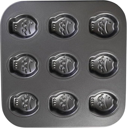 9 Cup Nonstick Fish Shape Muffin Cupcake Pan Mini Taiyaki Cake Fondant Topper Decoration Cornbread Cat Dog Puppy Treat Ice Cube Chocolate Madeleine Cookie Biscuit Baking Tin Tray Mold Maker