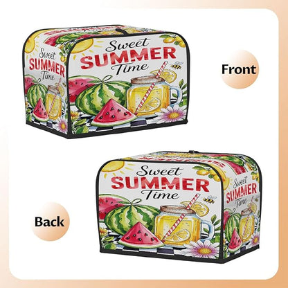 2 Slice Summer Fruit Watermelon Toaster Cover Waterproof Dust Fingerprint Bread Machine Cover Washable Kitchen Appliance Protector For Home Kitchen Bakeware Table Decor Women Gifts