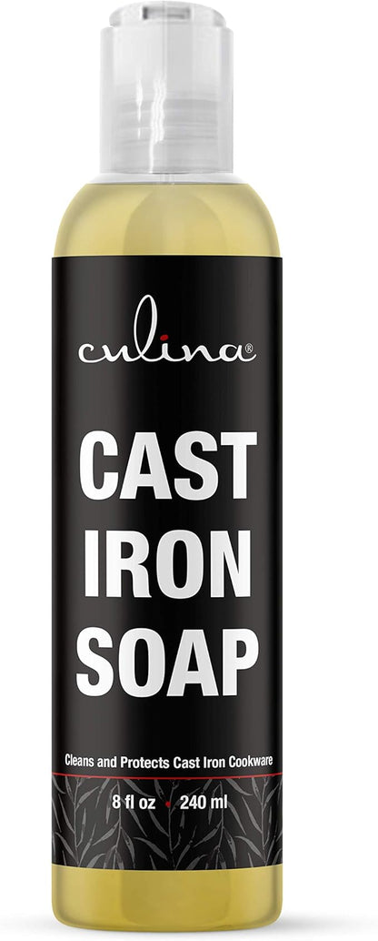 Culina Quality - Cast Iron Cleaning Soap | 100% Plant-Based Castile & Coconut Oil Soap | Best for Cleaning, Restoring, Removing Rust and Care Before Seasoning | For Skillets, Pans & Cast Iron Cookware