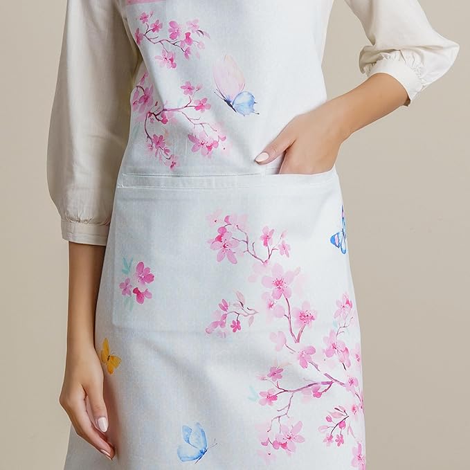 Maison d' Hermine 100% Cotton Apron for women with Pocket Kitchen Chef Apron for Men Cooking Spring Summer