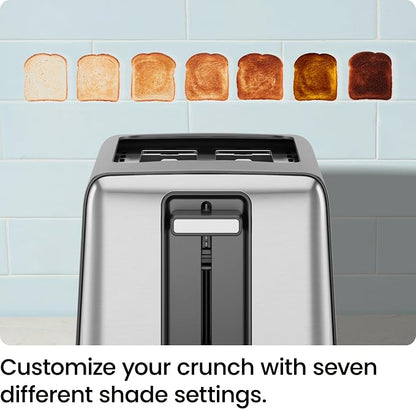 Chefman 2 Slice Toaster, 7 Shade Settings, Removable Crumb Tray, Thick Bread and Bagel Toaster with Defrost and Cancel Buttons – Black