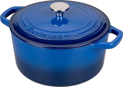 VORRINGARD Enameled Cast Iron Dutch Oven Pot with Lid, for Bread Baking, Round Bread Oven- include Sourdough Bread Baking Supplies Set, 6QT, Blue