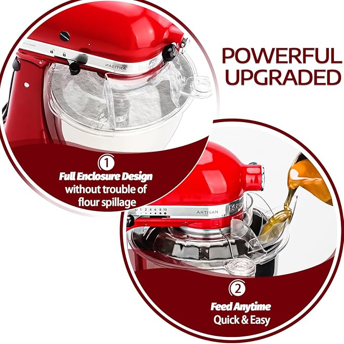 Pouring Shield for KitchenAid Tilt Head 4.5-5QT Stainless Steel (Only),Safety Pouring Shield,Splatter Guard for kitchenaid mixer bowl,Kitchen Aid Stand Mixers,kitchen aid Accessories and Attachments
