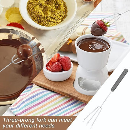 5Pcs Chocolate Dipping Tool Set,Stainless Steel Art Pencil Drizzle Spoons,Candy Making Kit,Decoration Spoons Set,Candy Making Supplies for Decor Plates Cake Coffee