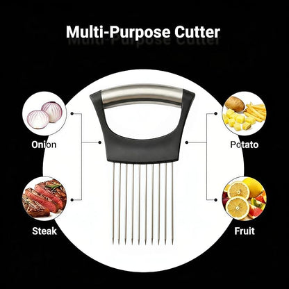 2025 Upgraded Onion Slicer, Onion Holder Chopper for Slicing, Chopper Slicer Assistant Tool, Cutter for Slicing of Meat, Potato, Tomato Kitchen Gadgets (1, Max)