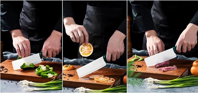 DESIAR 6.5 Inch Ceramic Chef Knife - Sharp Vegetable Chopping & Butcher Knife with Sheath Cover, Easy to Clean Kitchen Knives in Gift Box