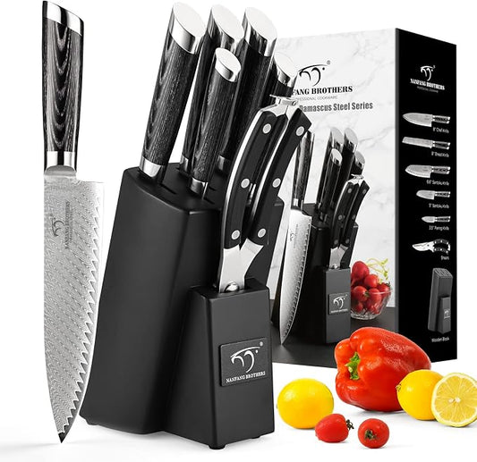NANFANG BROTHERS Damascus + VG10 Knife,72 Layers, Sharp,Multi-functional,Cooking Utensils,Cutting Meat,Vegetables,Fruits,Home Use,Commercial