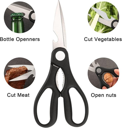 Rainbow Titanium Knife Set, Sharp Stainless Steel Knives Set with Acrylic Block,Sharpener, 6 Steak Knives, Cutlery Knife Block Set, Chef Quality for Home & Pro Use, Best Gift, Black Handle