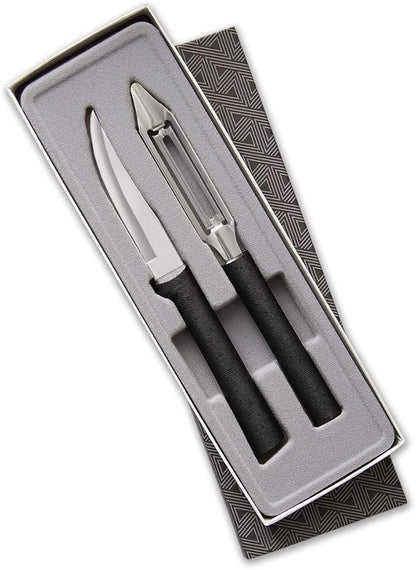 Rada Cutlery Pare & Peel Gift Set (G246), 2-Piece Knife Set, Stainless Steel Blades, Black Handle