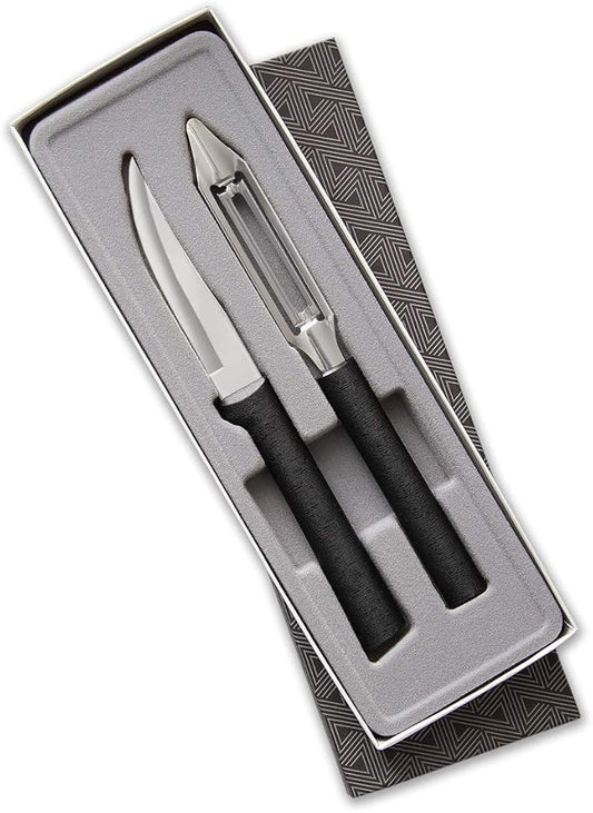 Rada Cutlery Pare & Peel Gift Set (G246), 2-Piece Knife Set, Stainless Steel Blades, Black Handle