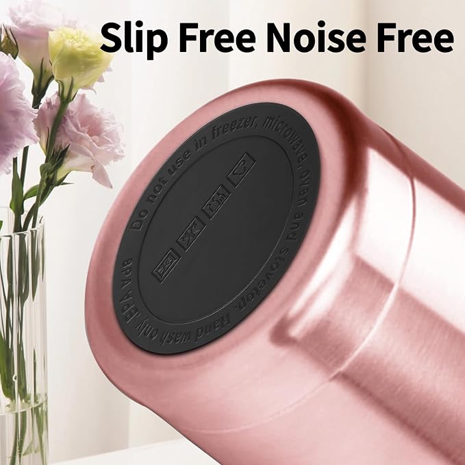 MEZMUT 20oz Tumbler Coffee Travel Mug with Daul Lid and Straw, Stainless Steel Double Wall Vacuum Spill Proof Insulated Tumbler, Hot or Iced Coffee Cups for Drinks (1Pack, Rose Gold)