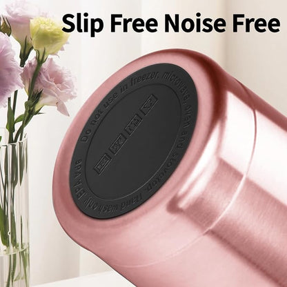 MEZMUT 20oz Tumbler Coffee Travel Mug with Daul Lid and Straw, Stainless Steel Double Wall Vacuum Spill Proof Insulated Tumbler, Hot or Iced Coffee Cups for Drinks (1Pack, Rose Gold)