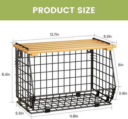 Wire Fruit Basket for Kitchen Storage: Hanging and Counter Basket for Vegetable Produce - Potato and Onion Storage for Pantry 3 Pack