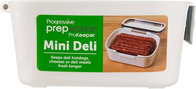 ProKeeper Progressive International Prepworks Mini Deli Air Tight Silicone Sealed Food Storage Container with Clear Dry Erase Compatible Lid, 5.75 Inches Long