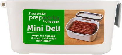 ProKeeper Progressive International Prepworks Mini Deli Air Tight Silicone Sealed Food Storage Container with Clear Dry Erase Compatible Lid, 5.75 Inches Long