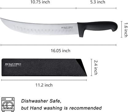 Curved Cimeter Knife 10 inch W/Comfortable Handle, Curved Butcher Knife For Meat Cutting, High Carbon Japanese Steel (10 inch new)