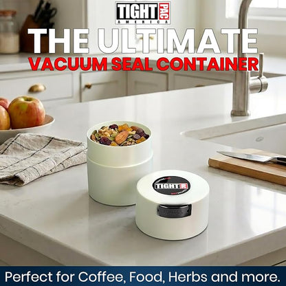 Tightvac - Premium Airtight Herb Storage Container - Holds ½ oz to 3 ounces - Keep Your Herbs and Dry Goods Fresh and Flavorful. White