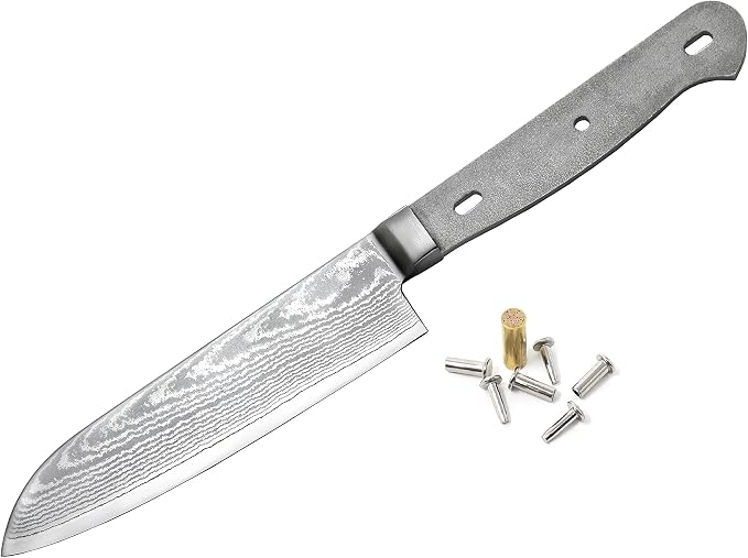 KATSURA Woodworking Project Kit - 5-inch Small Santoku Chef Knife Blank - Japanese VG-10-67 Layers Damascus Steel - NO LOGO